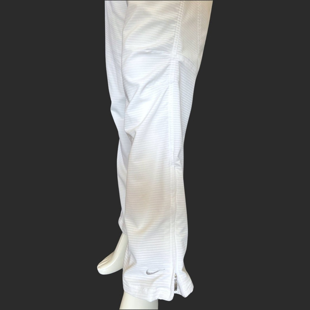 Nike Sphere Dry Y2K White Track Pants Women’s Medium Vintage Pinstripe Zip Ankle - Picture 4 of 12